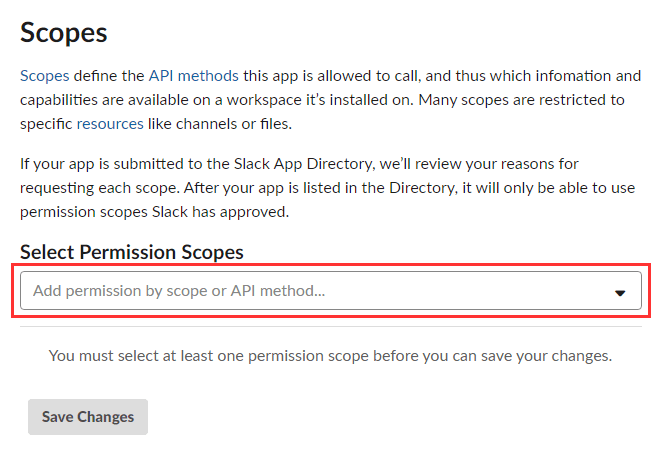 「Permission Scopes」を選択